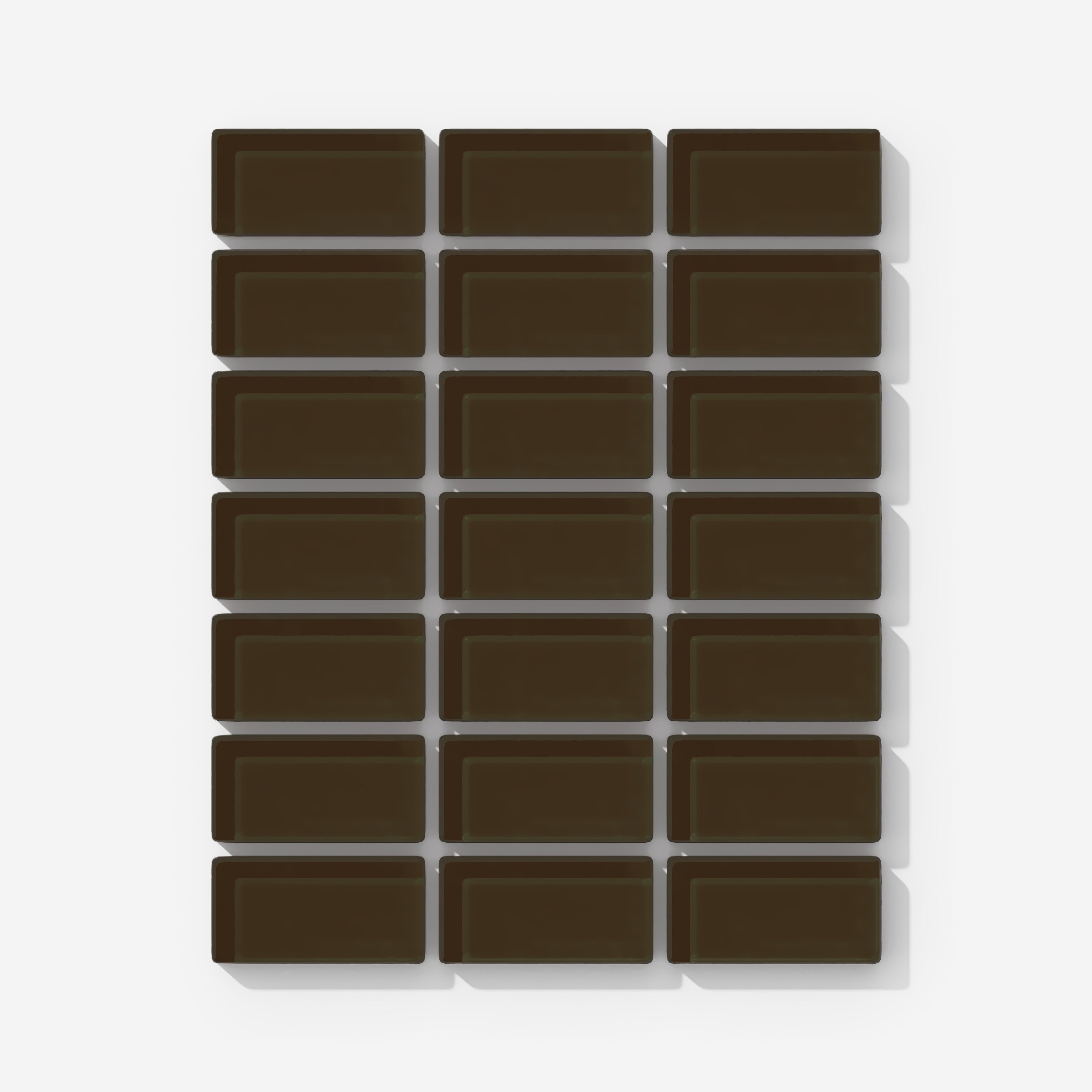 1x2 Straight Set Sheeted Glass Mosaic Tile in Osprey Gloss