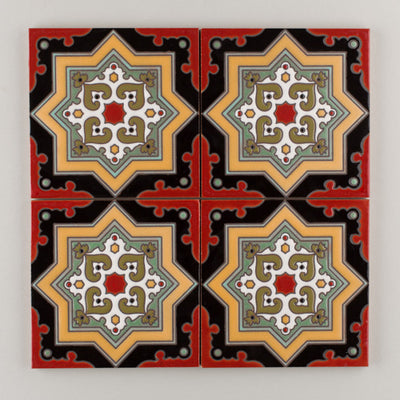 6x6 Handpainted Sample Madrid  in Warm Motif