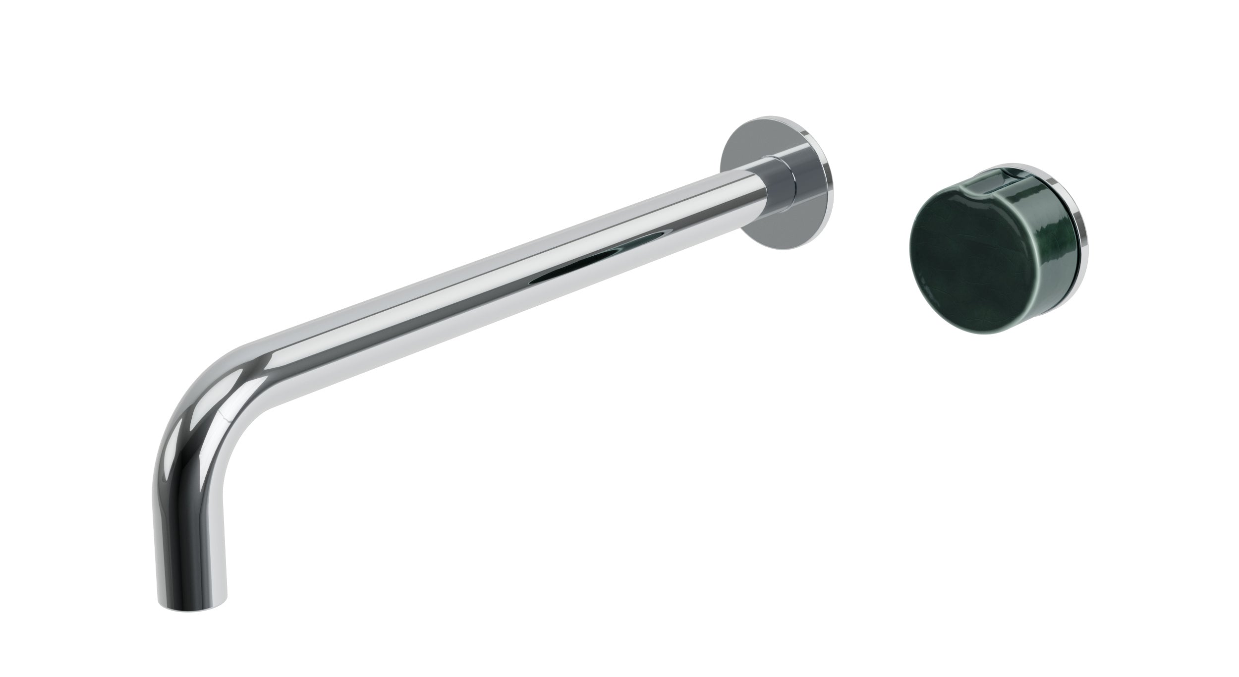 Foundry One Handle Wall Mount 12" Lavatory Faucet with Groove Ceramic Knob Handle in Polished Chrome