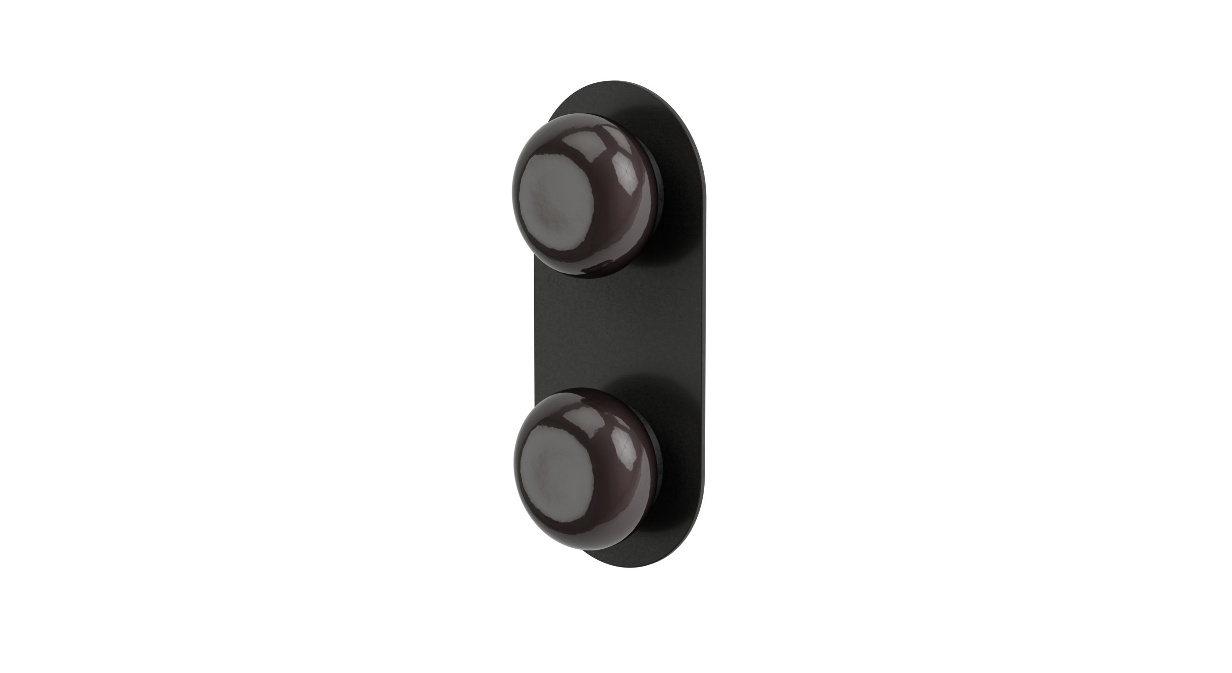 Foundry Two Handle Wall Mount Shower Trim with Pebble Ceramic Knob Handles in Blackened Nickel