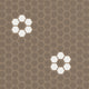 1" Hexagon Double Daisy Sheeted Original Ceramic Tile in Cardamom Matte & Calcite Matte