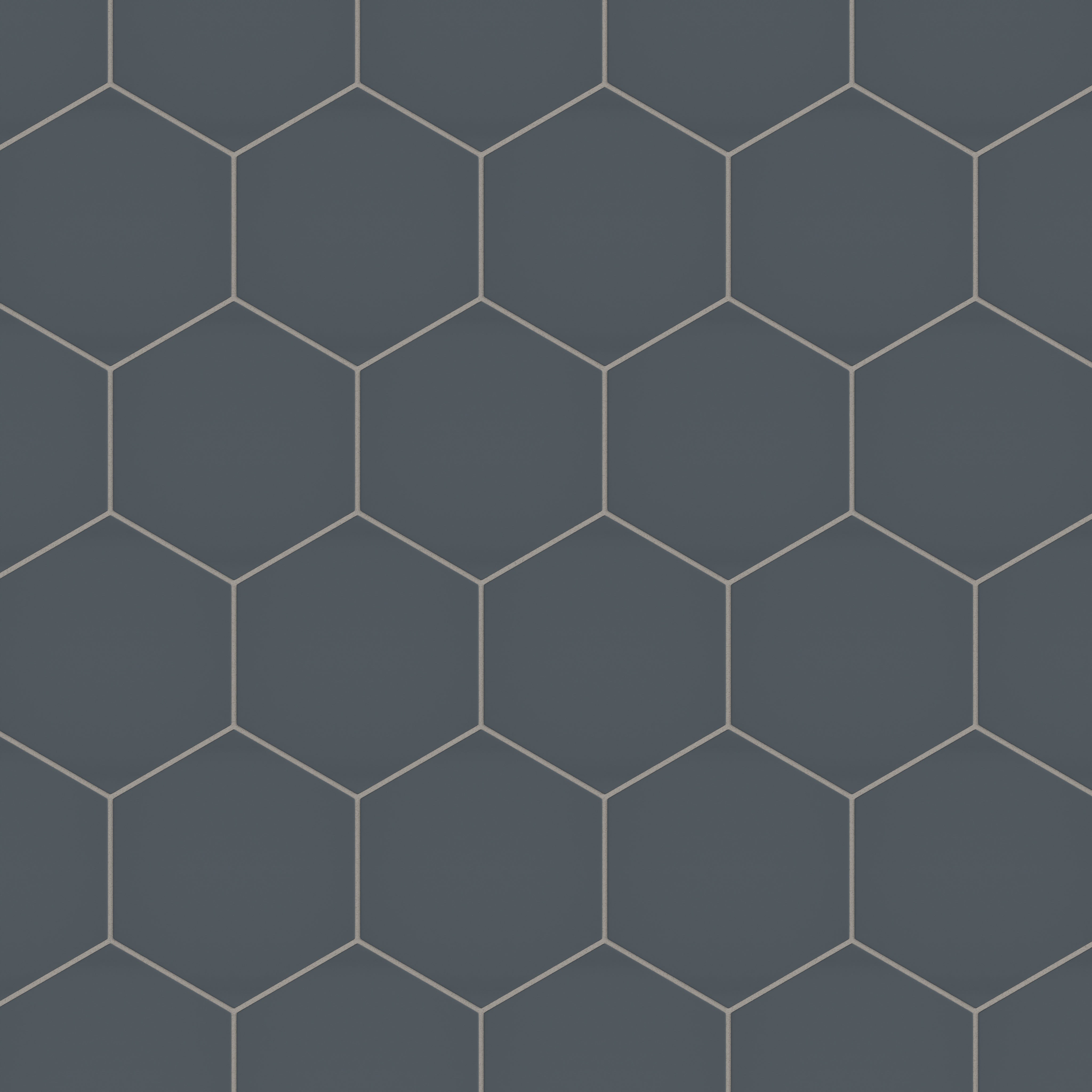 8" Hexagon Natural Press Ceramic Tile in Indigo Matte