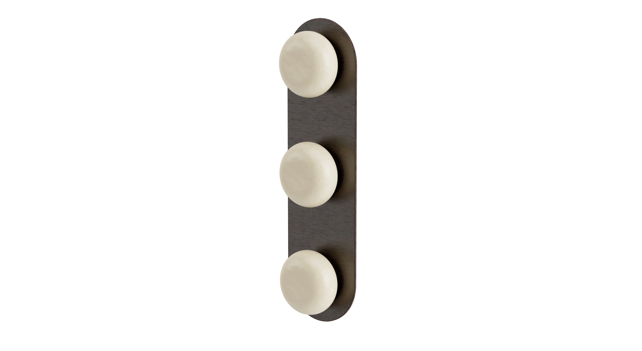Foundry Three Handle Wall Mount Shower Trim with Pebble Ceramic Knob Handles in Antique Bronze