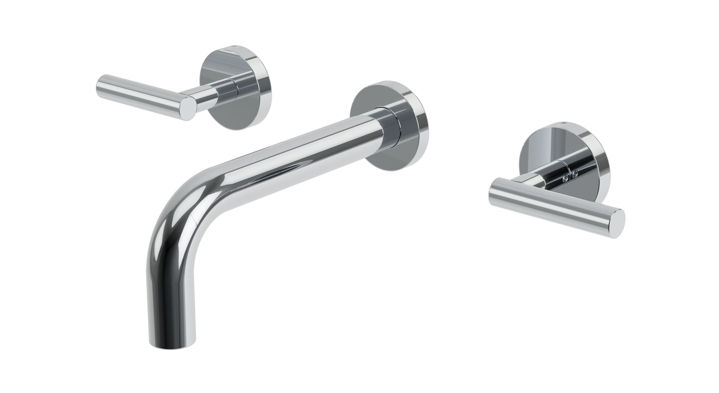 Contour Two Handle Wall Mount 7.5" Lavatory Faucet with Soft Lever Handles