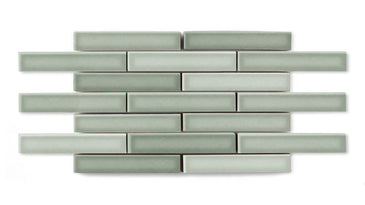 1x6 Half Offset Sheeted Original Ceramic Mosaic Tile in Rosemary Gloss