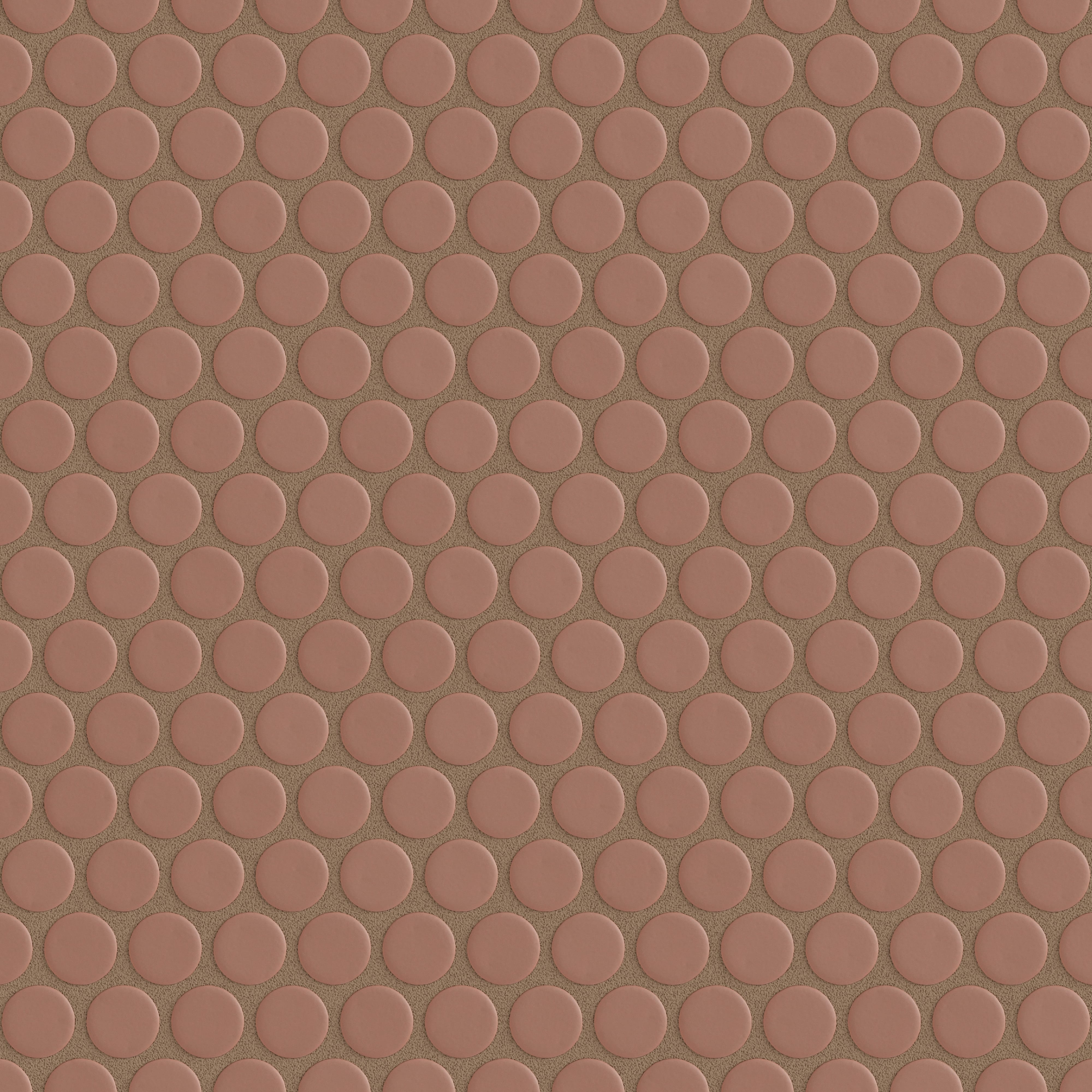 Penny Round Sheeted Original Ceramic Mosaic Tile in Mauve Matte