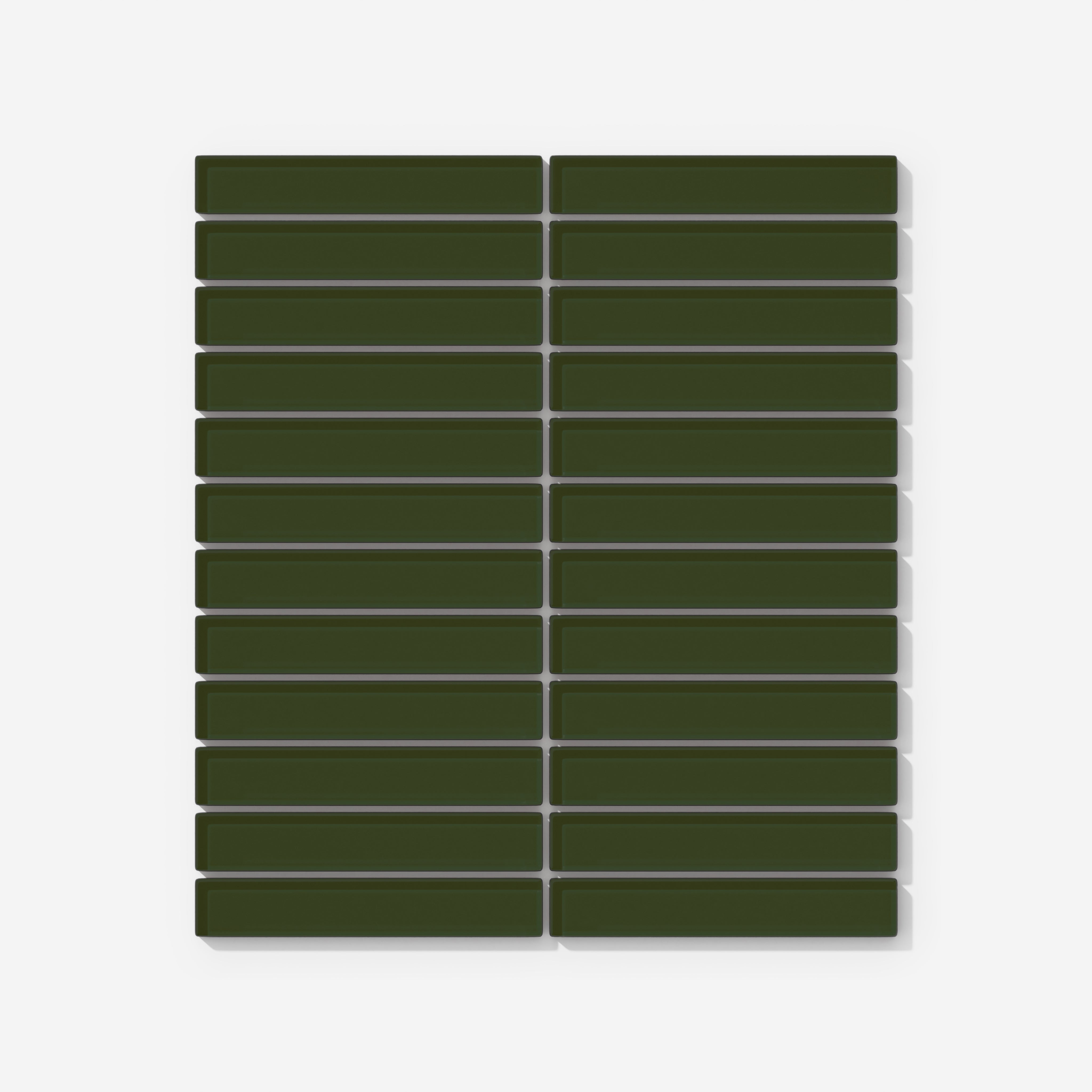 1x6 Straight Set Sheeted Glass Mosaic Tile in Starling Gloss