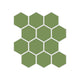 2" Hexagon Sheeted Original Ceramic Mosaic Tile in Kelp Matte