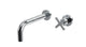 Flatiron One Handle Wall Mount 7.5" Lavatory Faucet with Linear Cross Handle in Polished Chrome