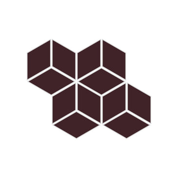 Small Diamond Sheeted - Escher Original Ceramic Mosaic Tile in Redwood
