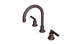 Emerson Two Handle Deck Mount Gooseneck Lavatory Faucet with Classic Lever Handles in Architectural Copper