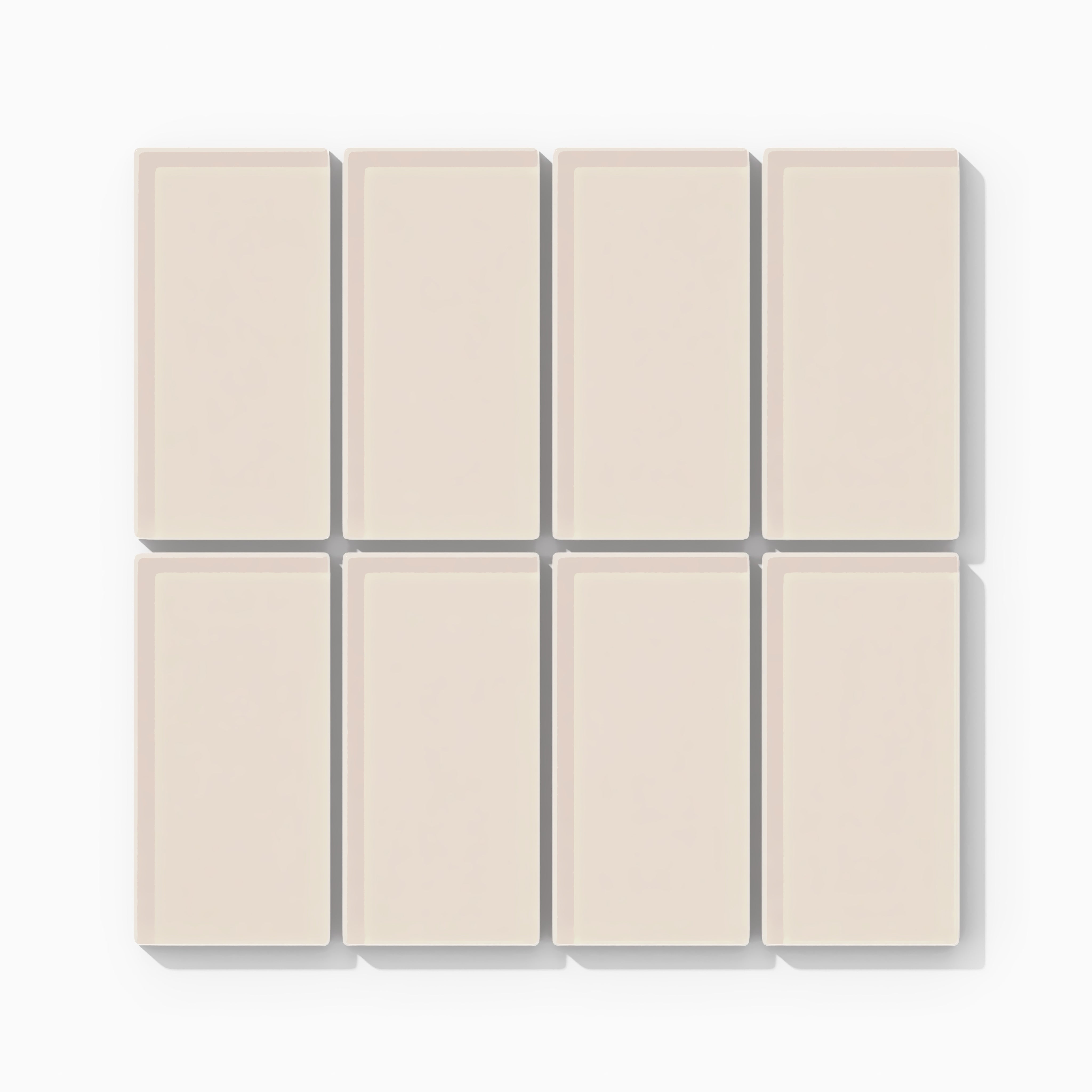 2x4 Straight Set Sheeted Glass Mosaic Tile in Sandpiper Gloss