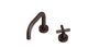 Contour One Handle Deck Mount Squaretop Lavatory Faucet with Soft Cross Handle in Architectural Copper