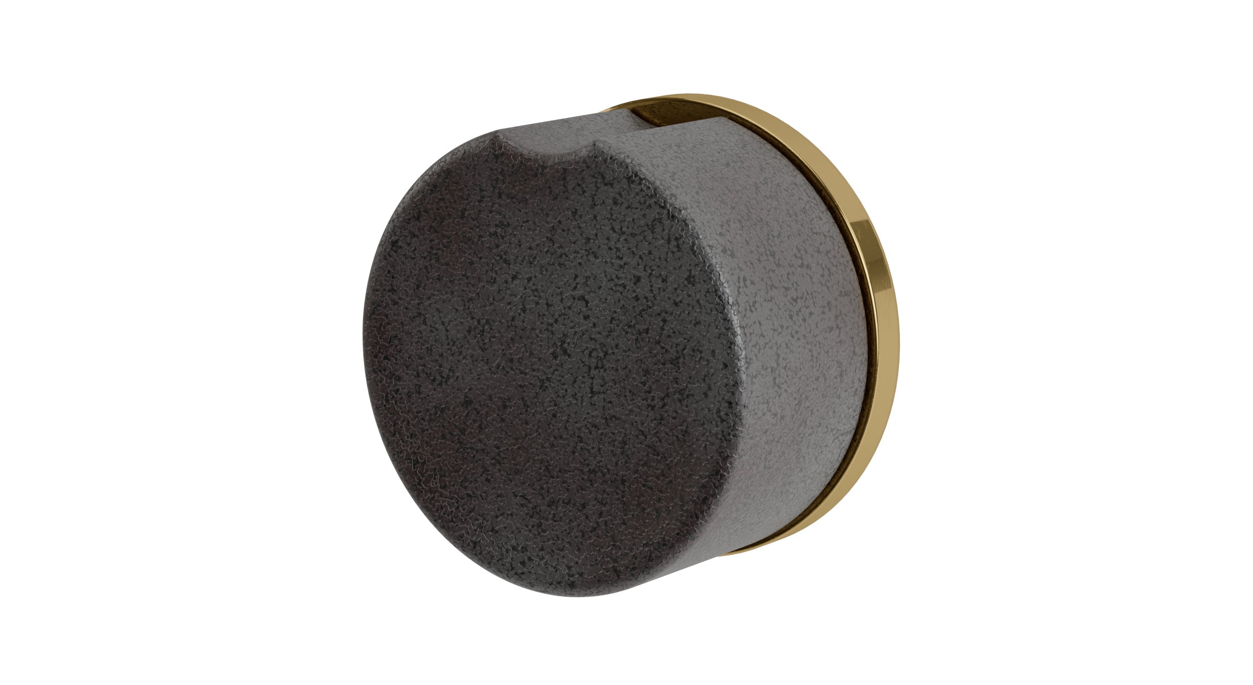 Foundry One Handle Wall Mount Diverter/Volume Control Shower Trim with Groove Ceramic Knob Handle in Uncoated Polished Brass