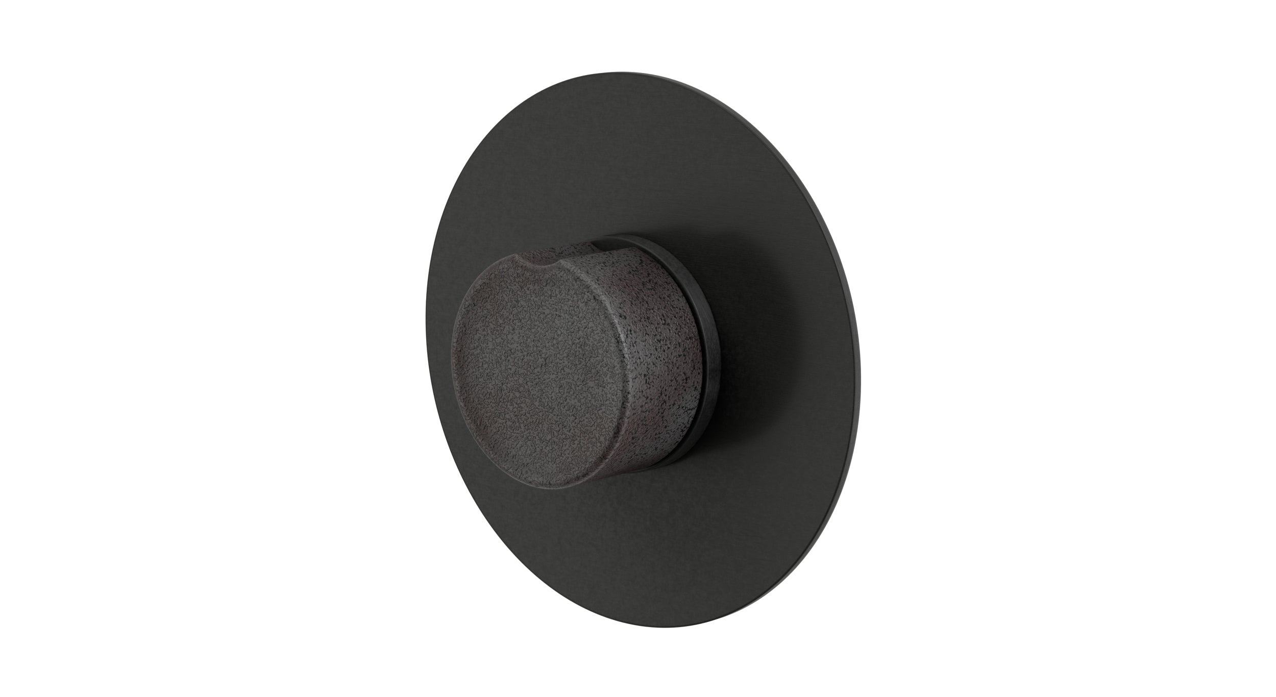Foundry One Handle Wall Mount Shower Trim with Groove Ceramic Knob Handle in Blackened Nickel