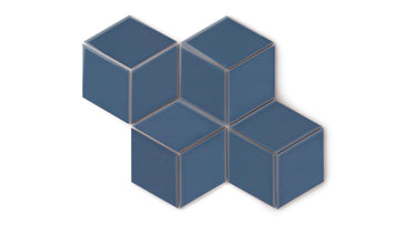 Large Diamond Original Ceramic Tile in Slate Blue Gloss