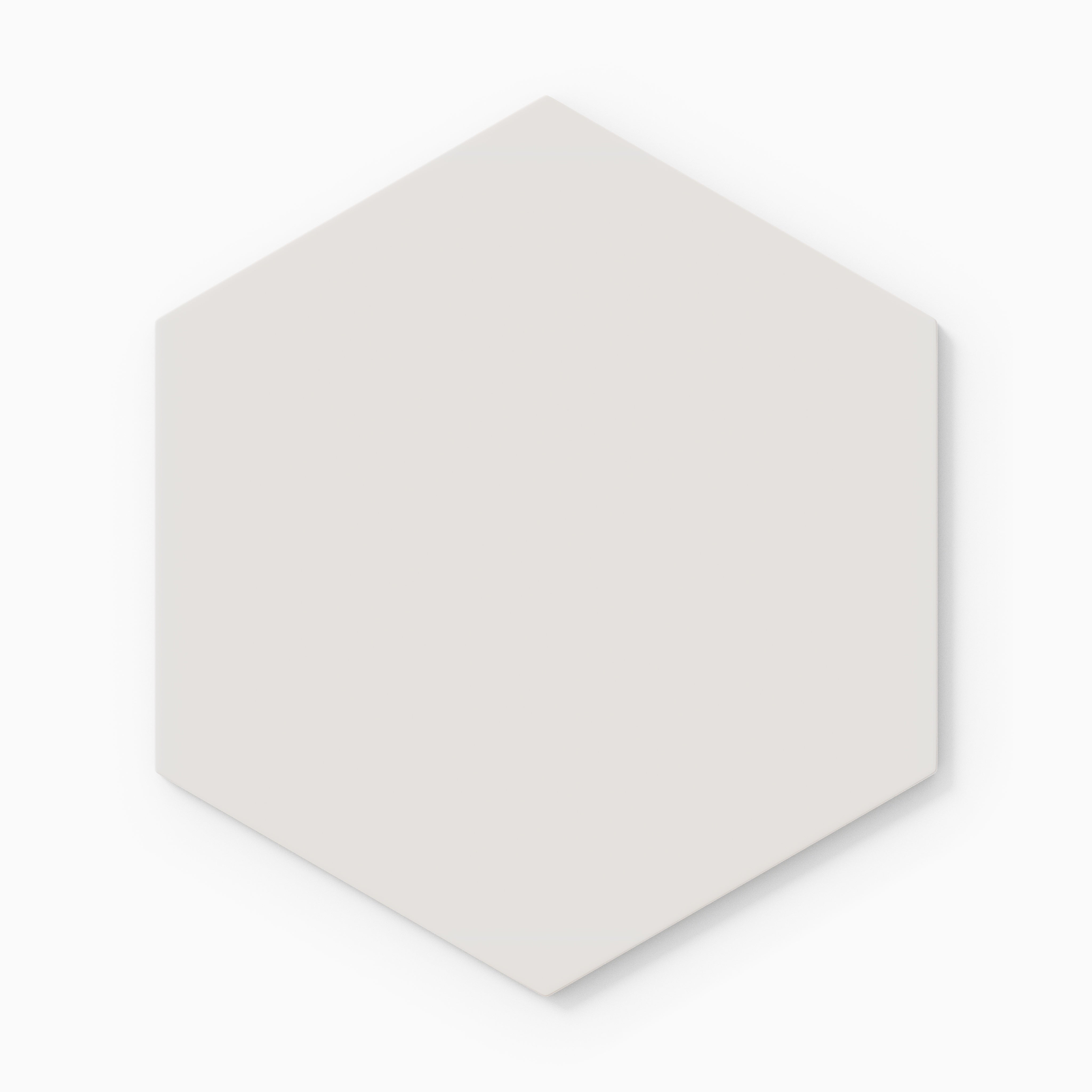 8" Hexagon Natural Press Ceramic Tile in Pearl Matte