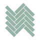 1x4 Herringbone Sheeted Glass Mosaic Tile in Kingfisher Gloss