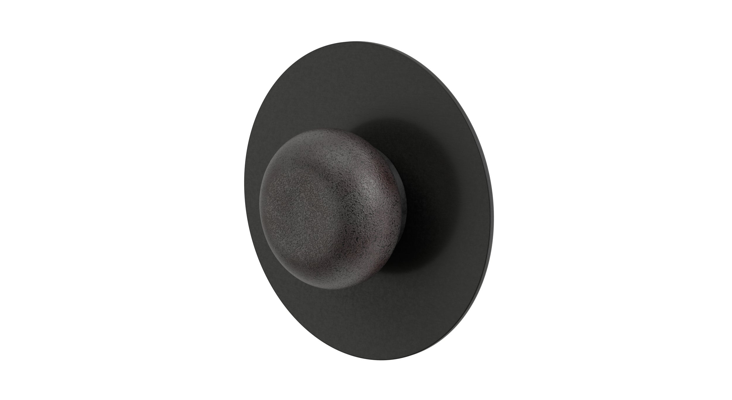 Foundry One Handle Wall Mount Shower Trim with Pebble Ceramic Knob Handle in Blackened Nickel