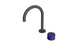 Foundry One Handle Deck Mount Gooseneck Lavatory Faucet with Groove Ceramic Knob Handle in Blackened Nickel