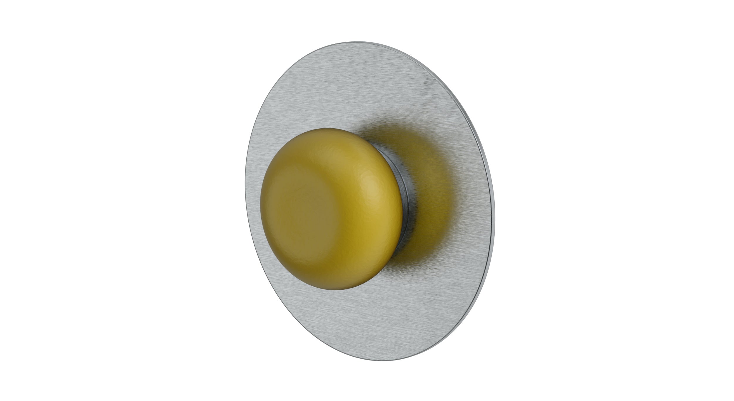 Foundry One Handle Wall Mount Shower Trim with Pebble Ceramic Knob Handle in Satin Chrome