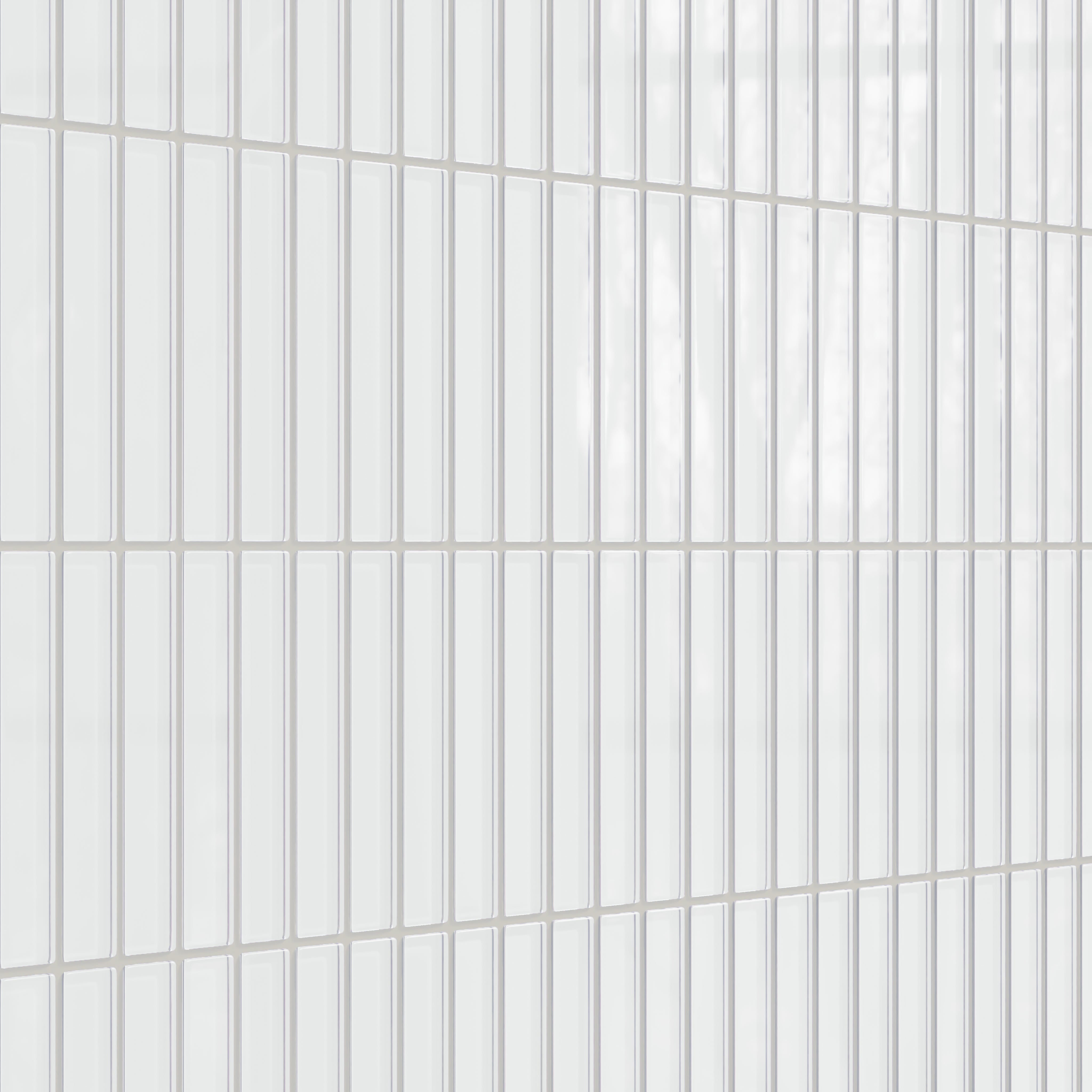 1x6 Straight Set Sheeted Glass Mosaic Tile in Egret Gloss