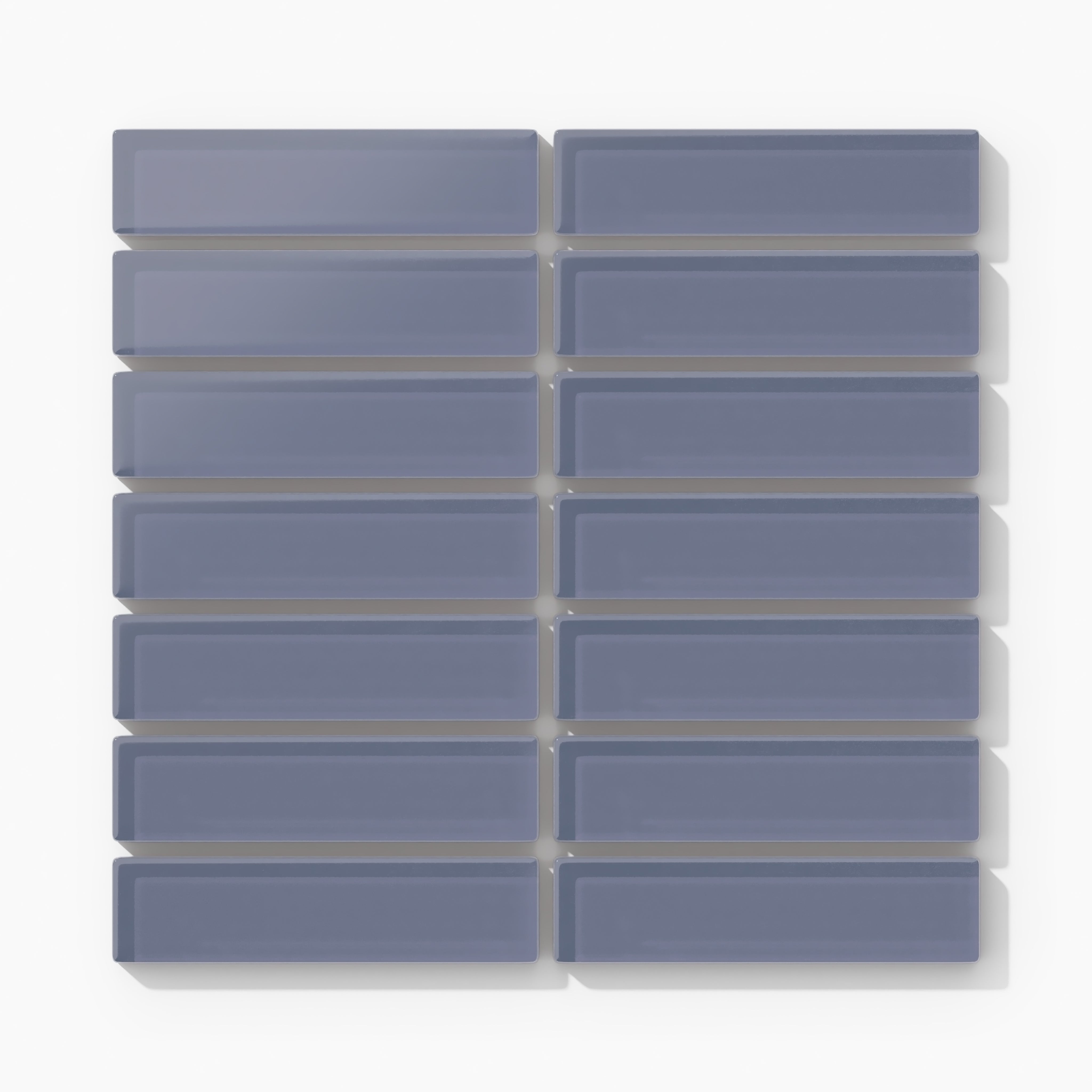 1x4 Straight Set Sheeted Glass Mosaic Tile in Nuthatch Matte