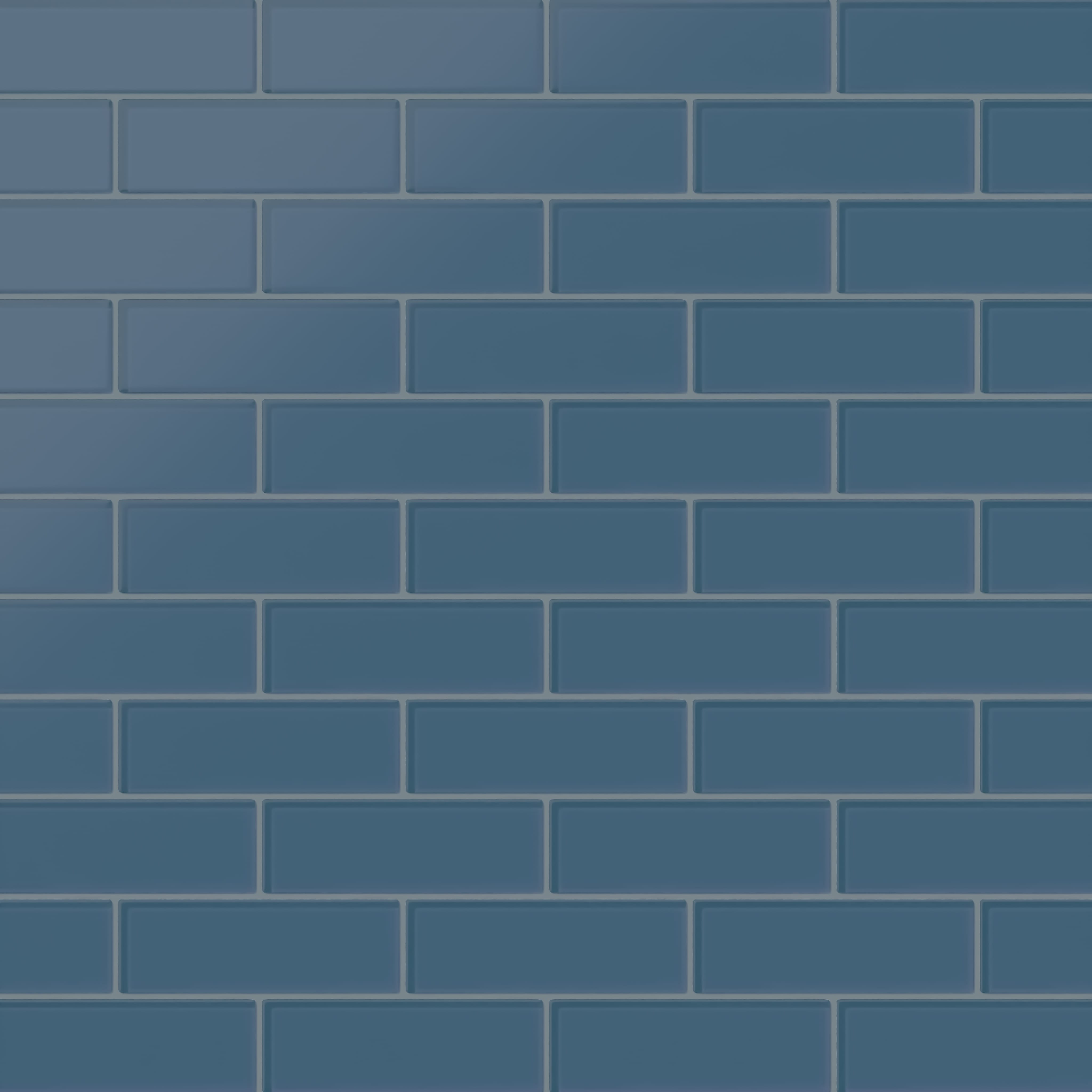 Quick Ship 2x6 Glass Tile in Blue Jay Matte