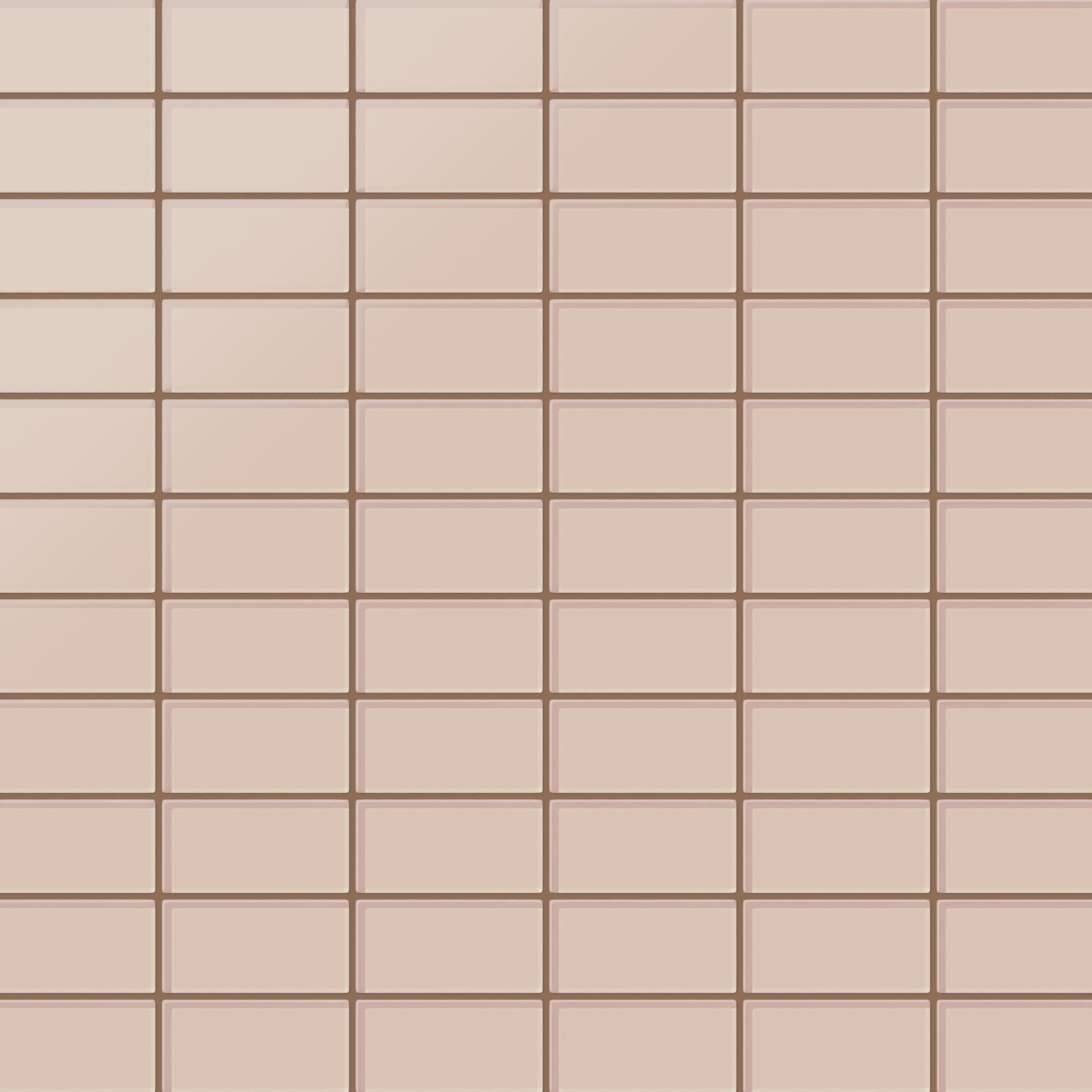 2x4 Straight Set Sheeted Glass Mosaic Tile in Rosy Finch Matte