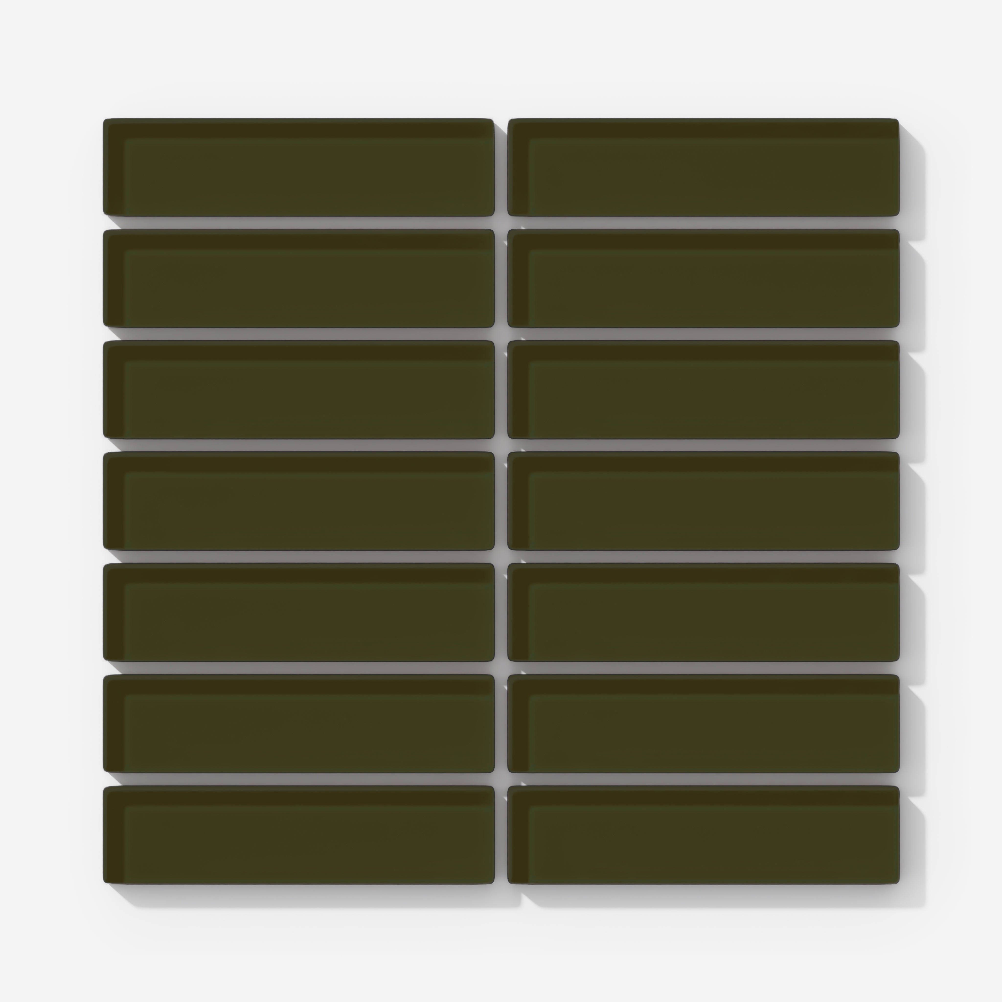 1x4 Straight Set Sheeted Glass Mosaic Tile in Catbird Gloss