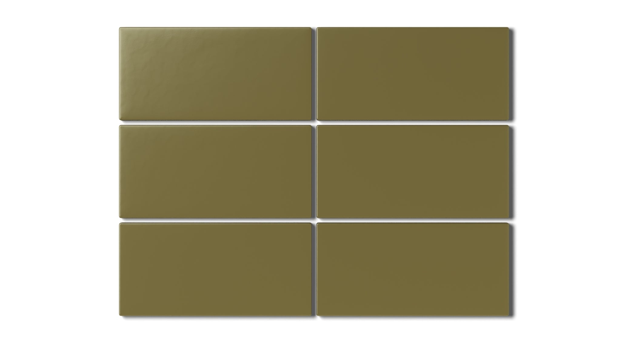 3x6 Natural Press Ceramic Tile in Sap Green Matte