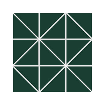 3" Triangle Sheeted - Quadrant Original Ceramic Mosaic Tile in Evergreen Matte