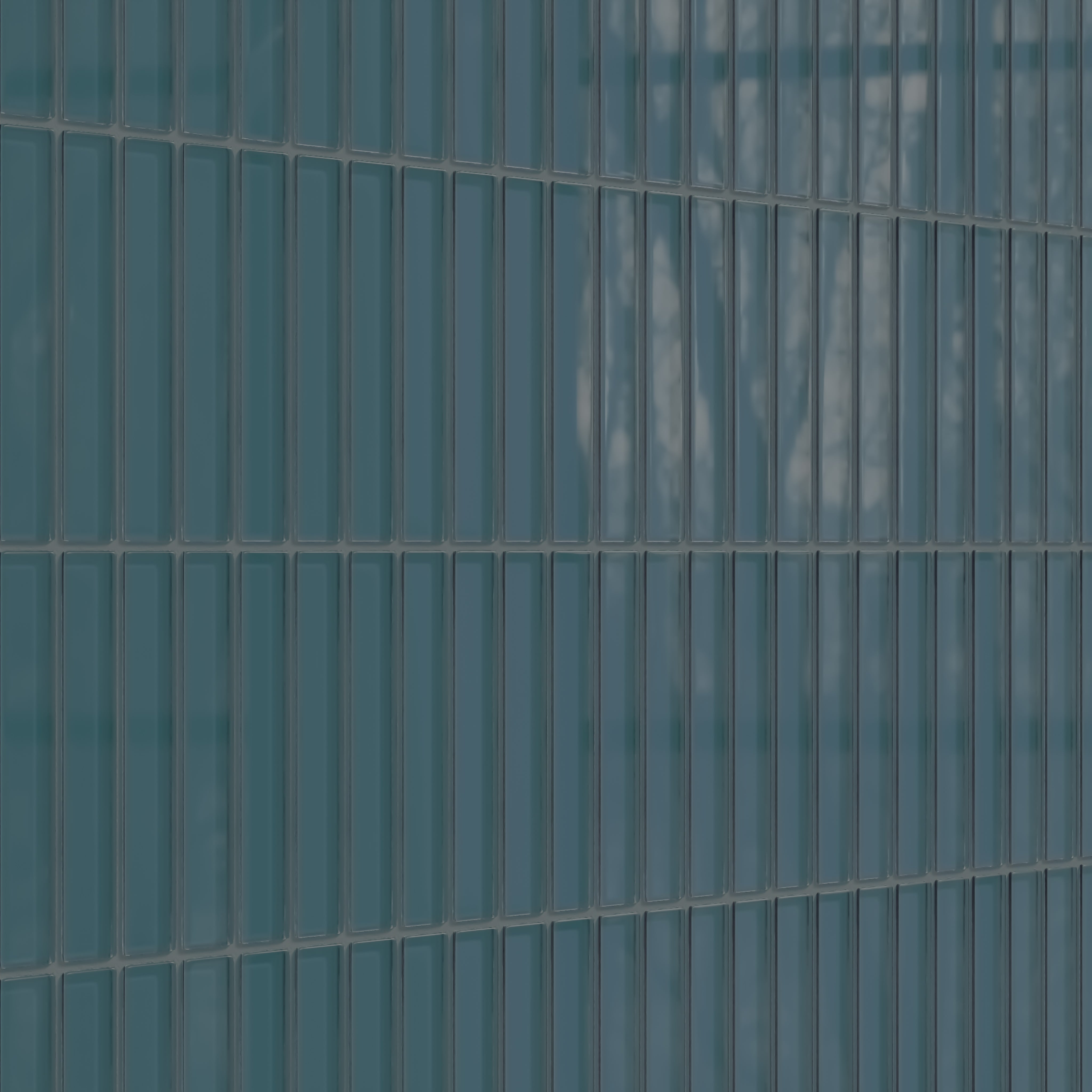 1x6 Straight Set Sheeted Glass Mosaic Tile in Magpie Gloss