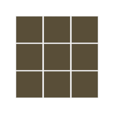 3x3 Straight Set Sheeted Original Ceramic Mosaic Tile in Bonsai Matte