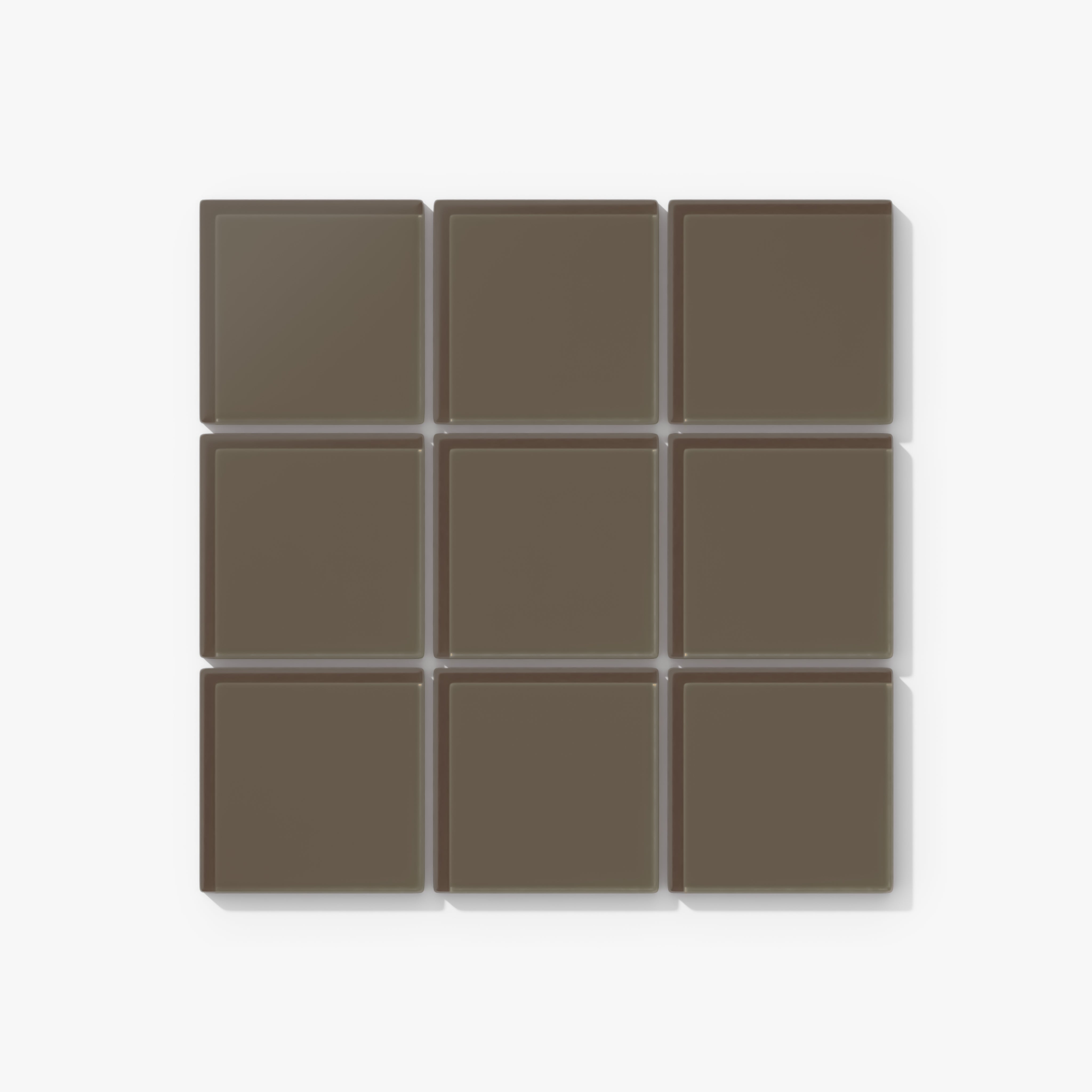 3x3 Straight Set Sheeted Glass Mosaic Tile in Albatross Matte