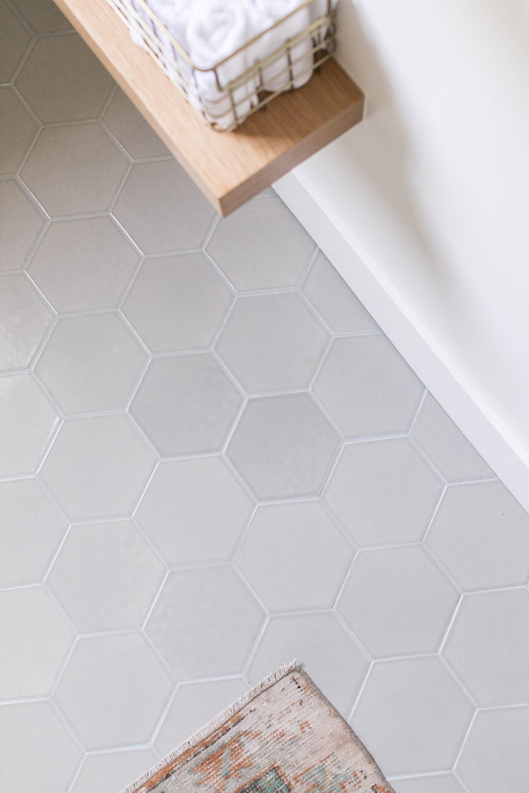 6" Hexagon Original Ceramic Tile in Overcast Gloss