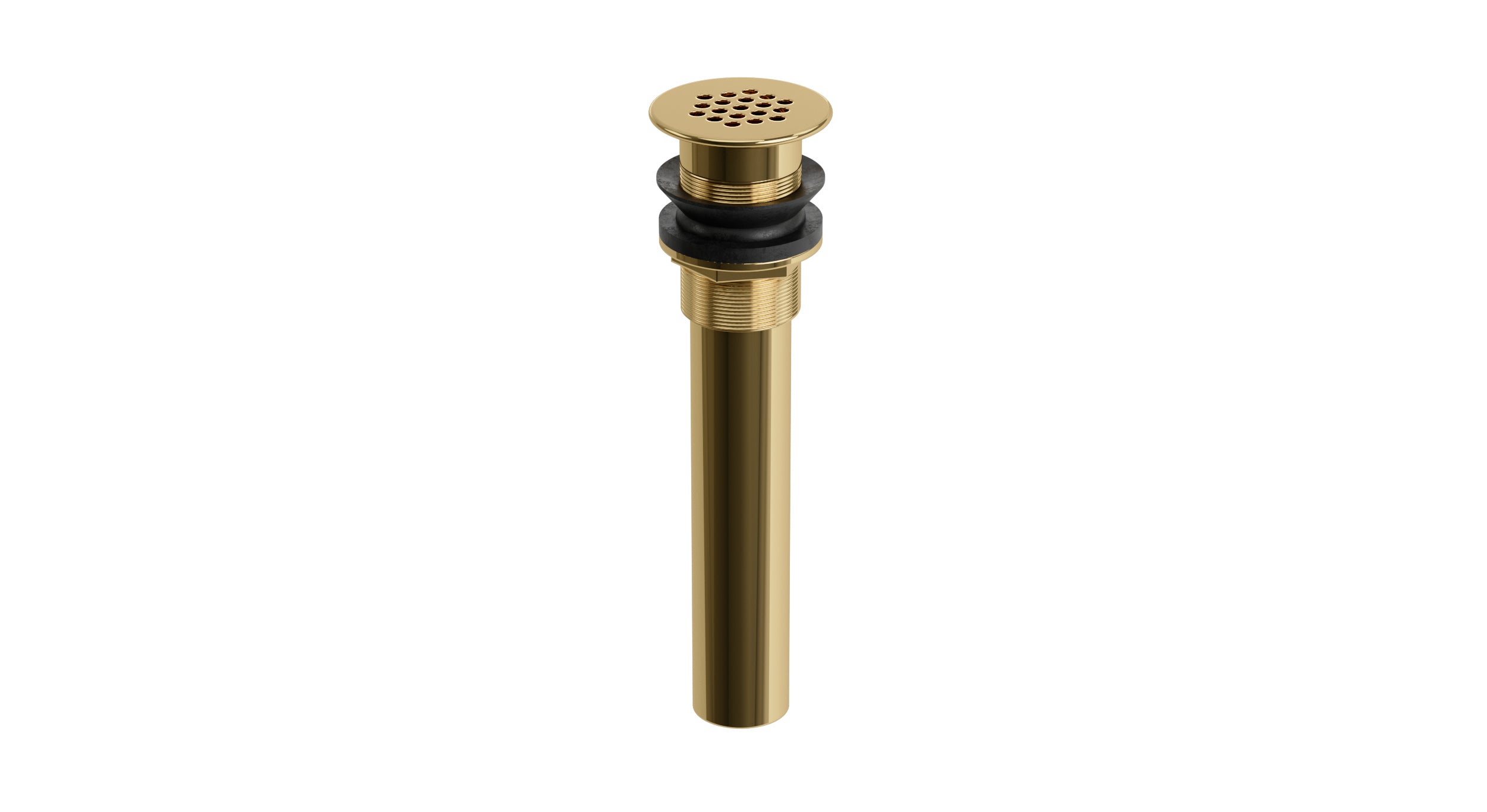 Lavatory Faucet Grid Drain - Less Overflow in Polished Brass
