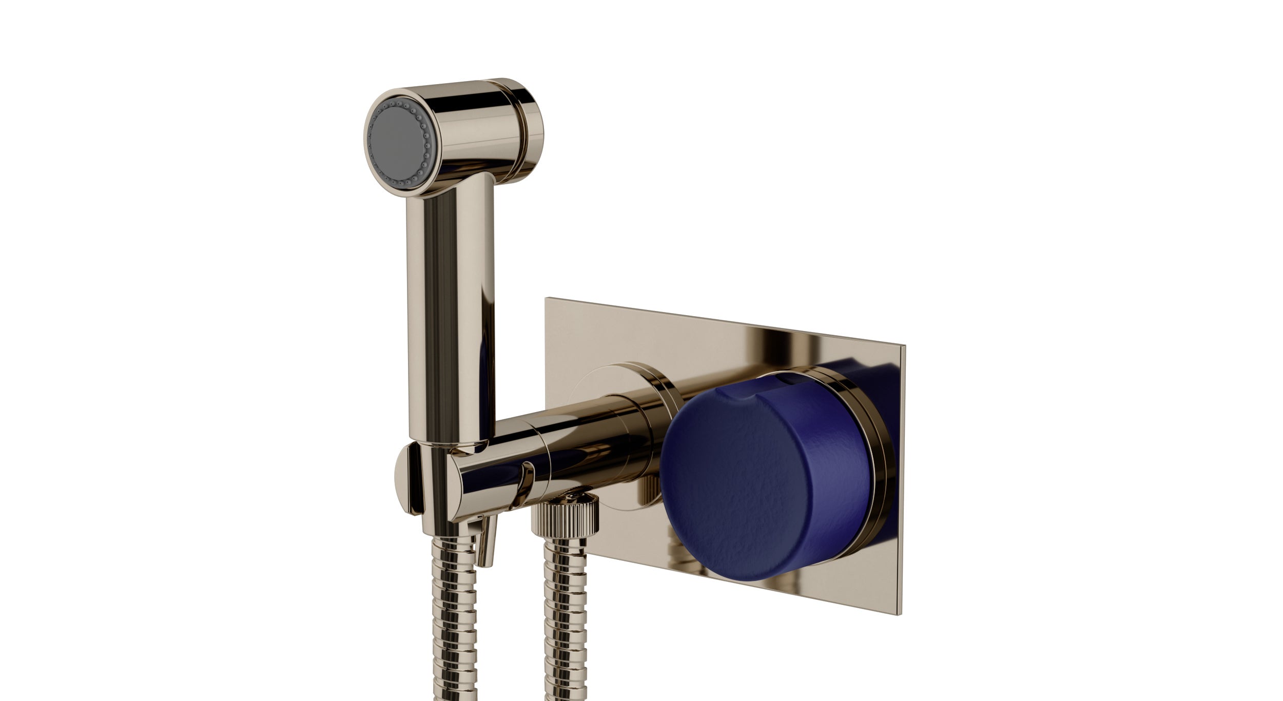 Foundry One Handle Wall Mount Bidet Trim with Groove Ceramic Knob Handle