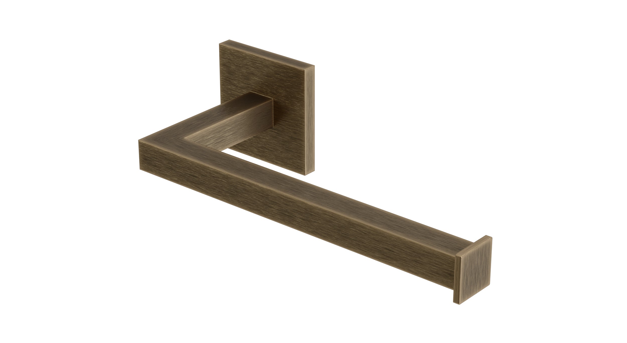 Flatiron Square Hand Towel Bar in Antique Brass