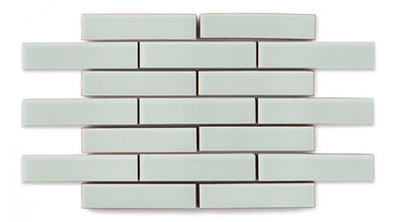 1x4 Half Offset Sheeted Original Ceramic Mosaic Tile in Salton Sea Gloss