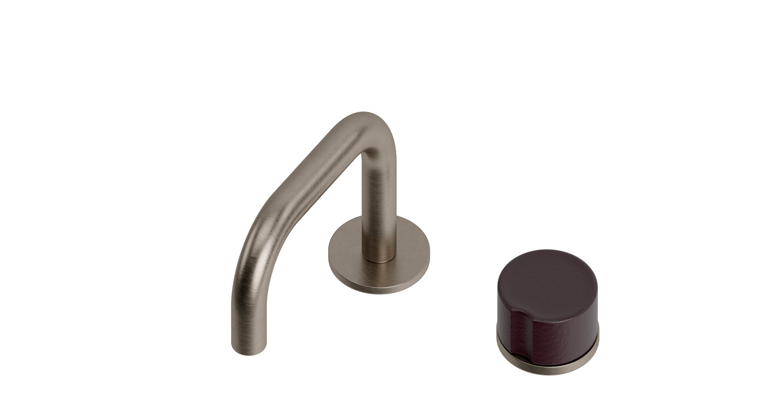 Foundry One Handle Deck Mount Squaretop Lavatory Faucet with Groove Ceramic Knob Handle in Antique Nickel