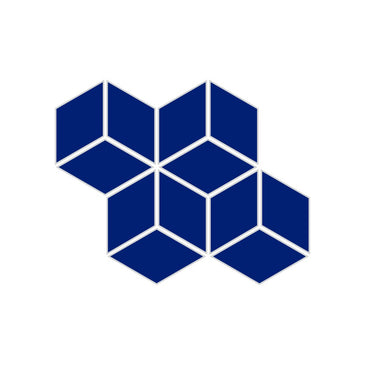 Small Diamond Sheeted - Escher Original Ceramic Mosaic Tile in Azul Matte