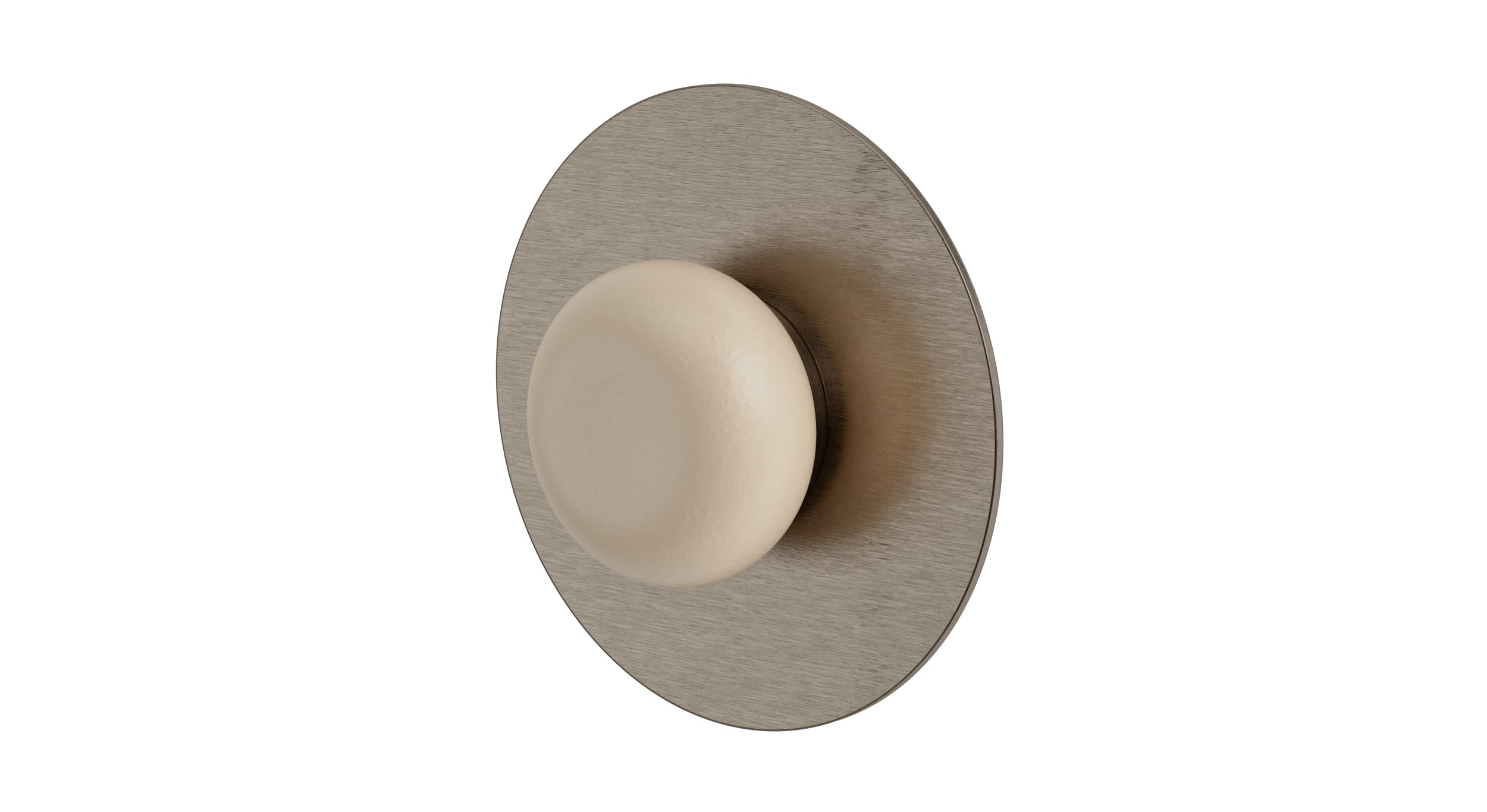 Foundry One Handle Wall Mount Shower Trim with Pebble Ceramic Knob Handle in Antique Nickel