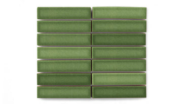1x4 Straight Set Sheeted Original Ceramic Mosaic Tile in Kelp Gloss