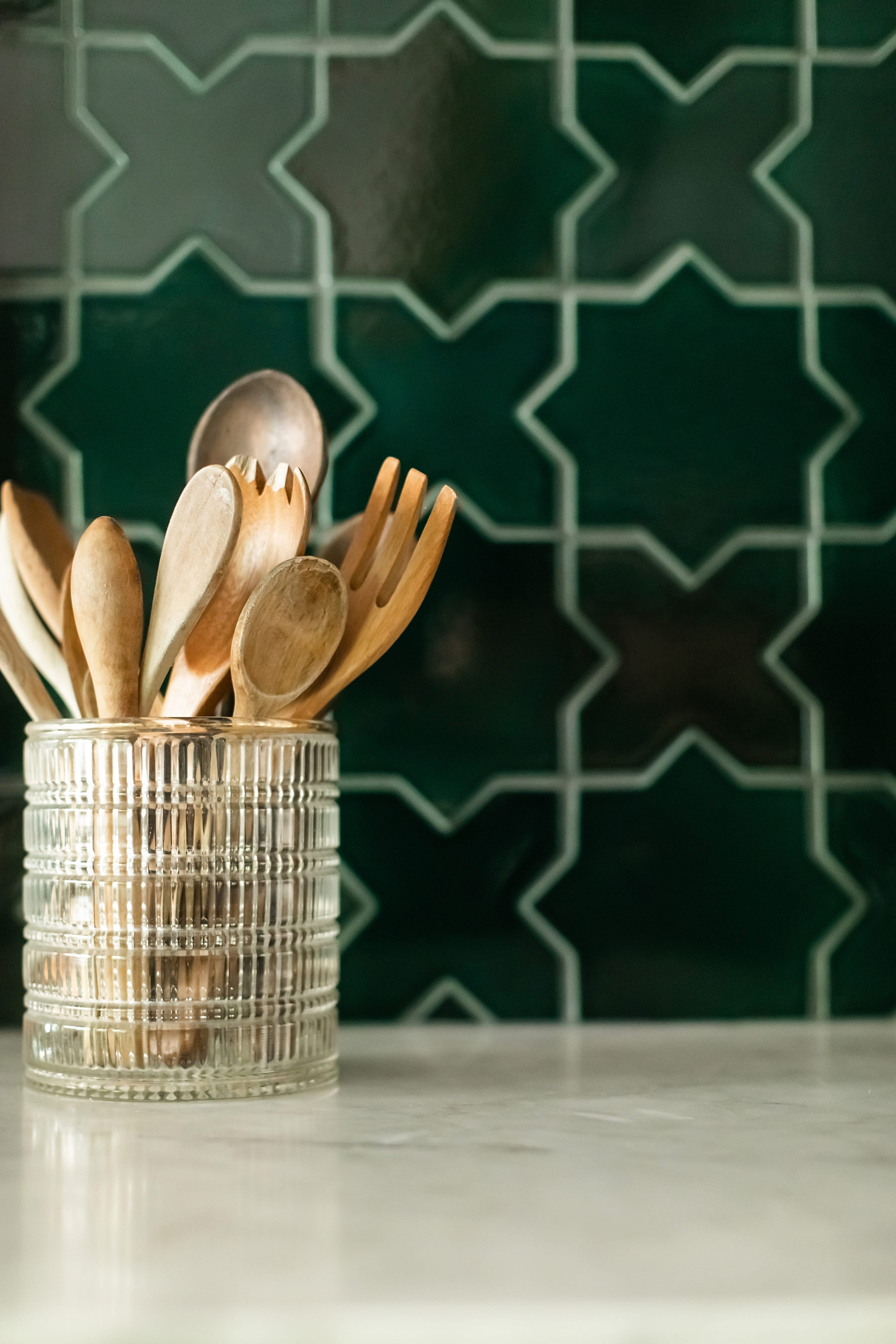 Star & Cross Original Ceramic Tile in Evergreen Gloss