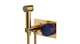 Foundry One Handle Wall Mount Bidet Trim with Groove Ceramic Knob Handle in Satin Brass