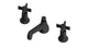 Emerson Two Handle Deck Mount Low Hexagon Lavatory Faucet with Defined Cross Handles in Matte Black