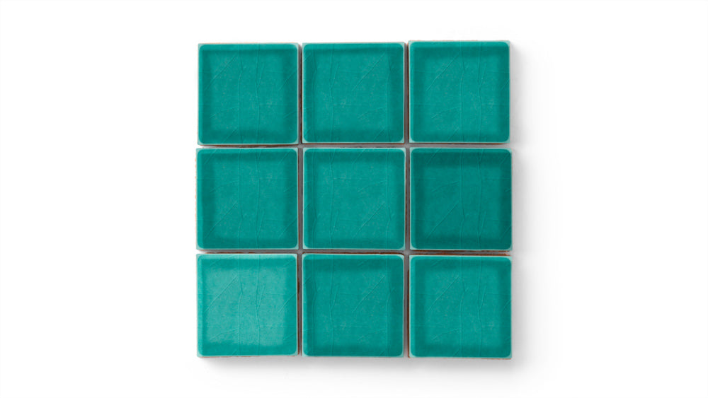 3x3 Straight Set Sheeted Original Ceramic Mosaic Tile in Bora Bora Gloss