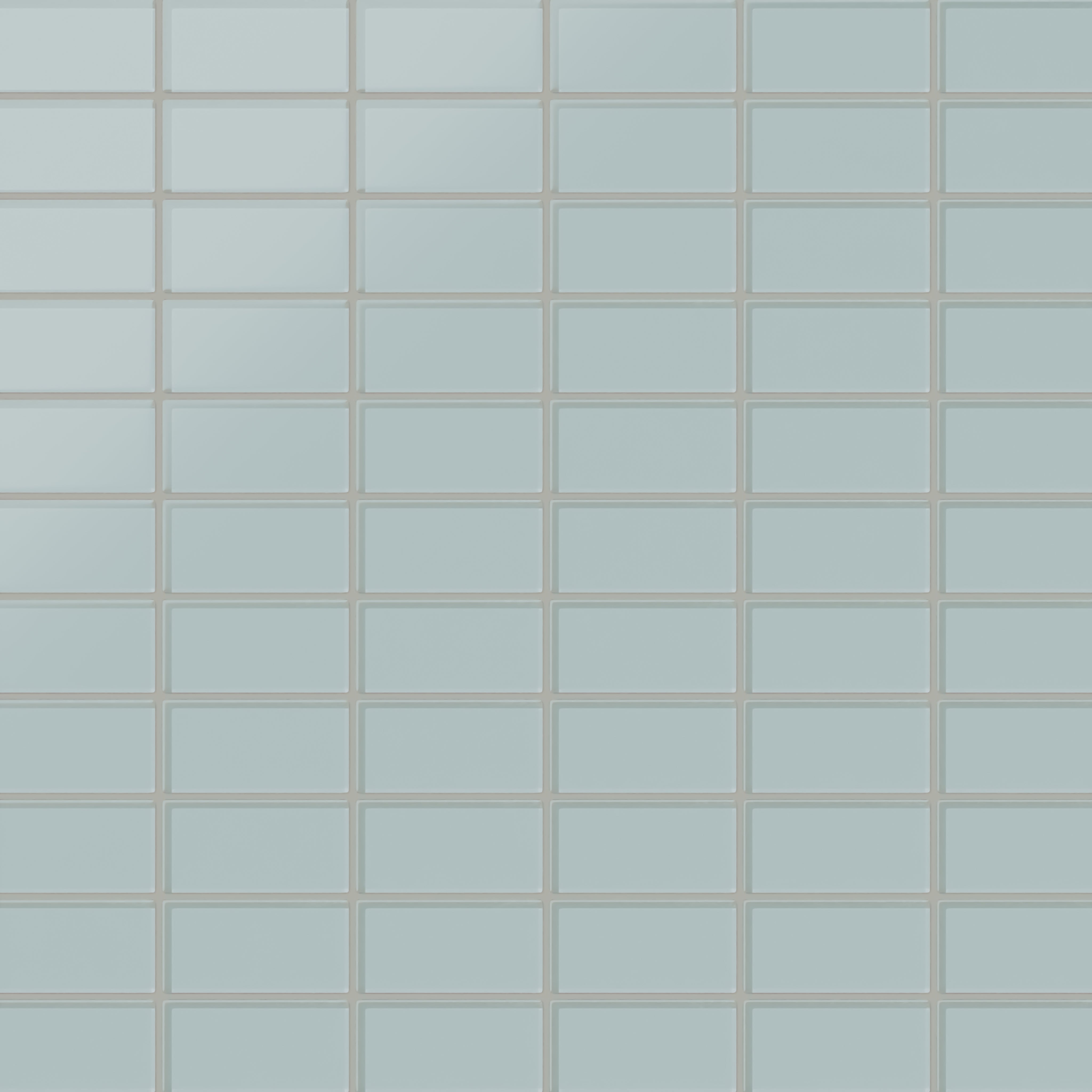 2x4 Straight Set Sheeted Glass Mosaic Tile in Great Blue Heron Matte