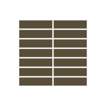 1x4 Straight Set Sheeted Original Ceramic Mosaic Tile in Bonsai Matte